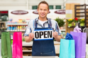 A retail store is open for business.