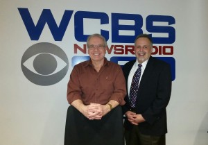 Ray Hoffman, left, with Stuart Friedman at the WCBS studio in Manhattan